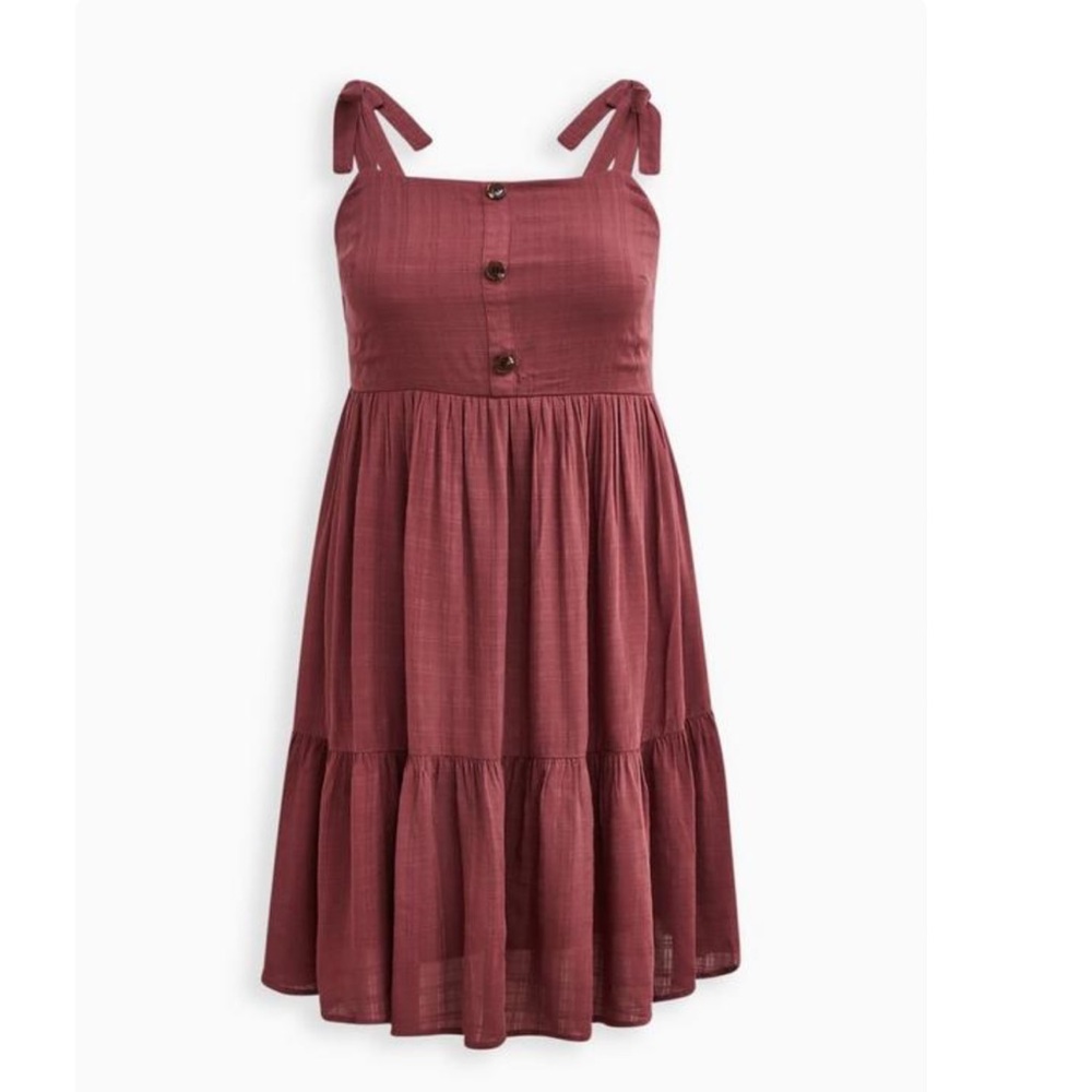 Torrid Mini Textured Woven Button Front Dress